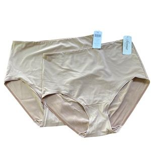 Soma Vanishing Tummy Retro Brief lot of 2 NWT New panty panties soft tan size XL